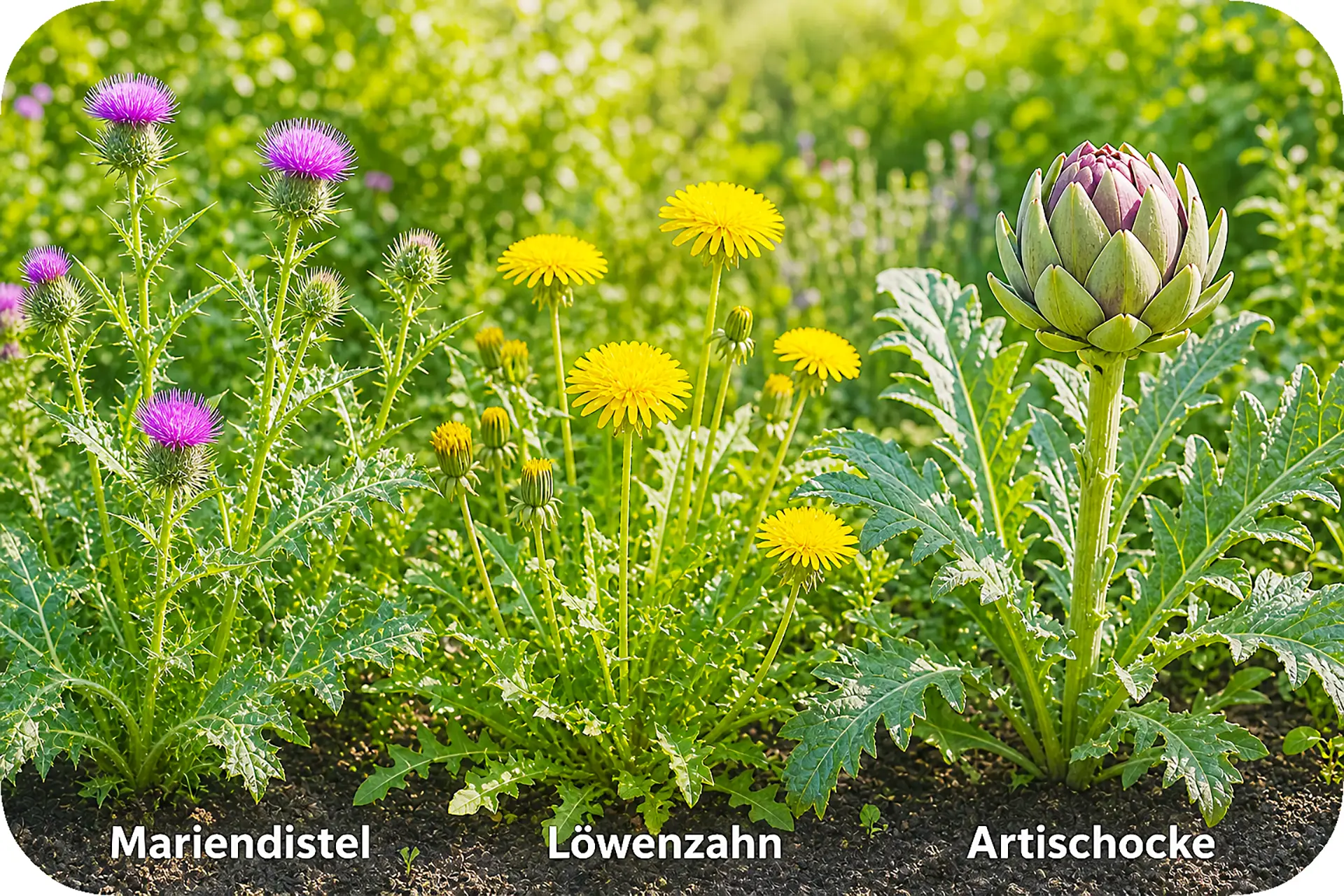 Mariendistel, Löwenzahn und Artischocke – pflanzliche Bestandteile von Heparform