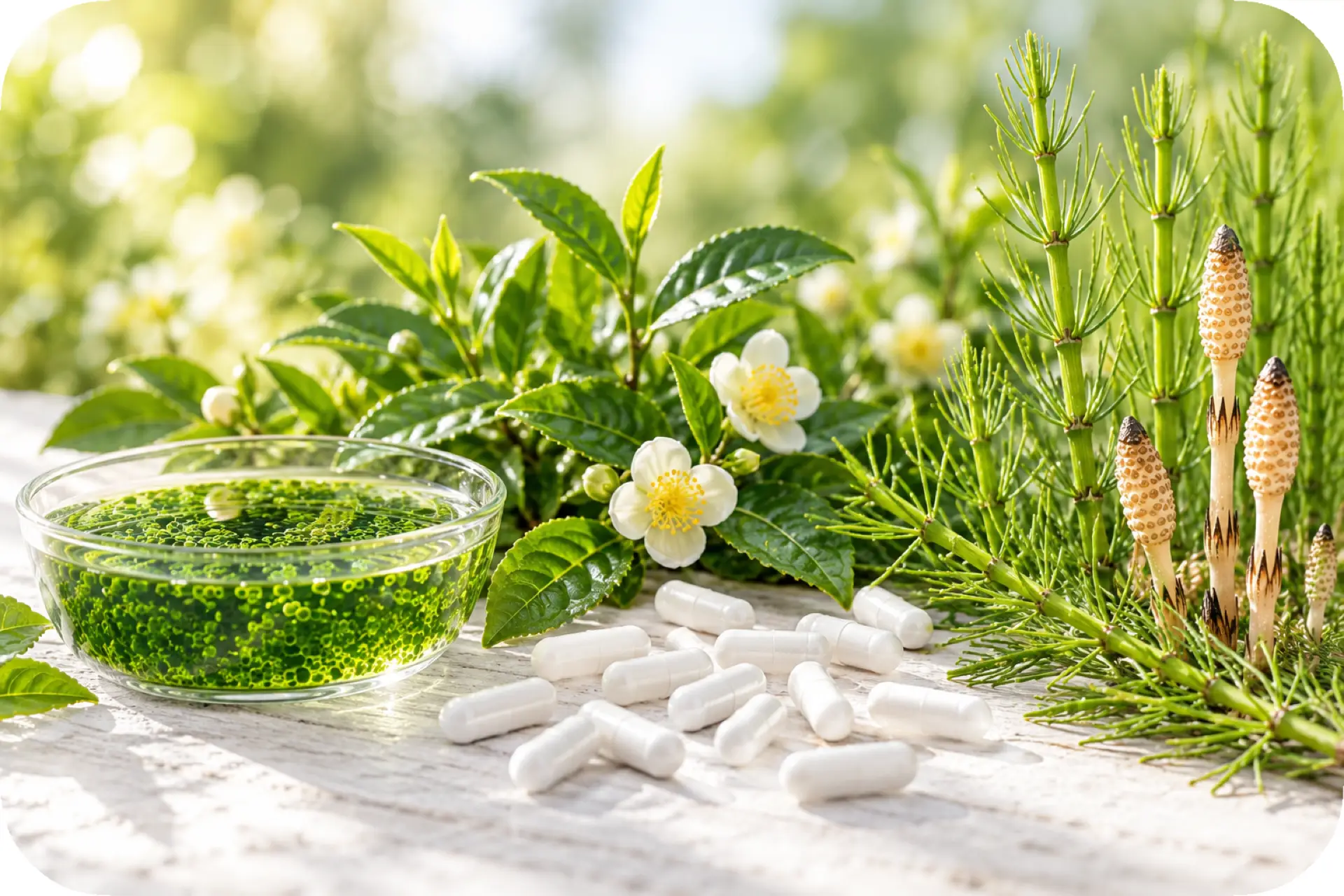 Chlorellasan Kapseln mit Chlorella und ausgewählten Pflanzenextrakten