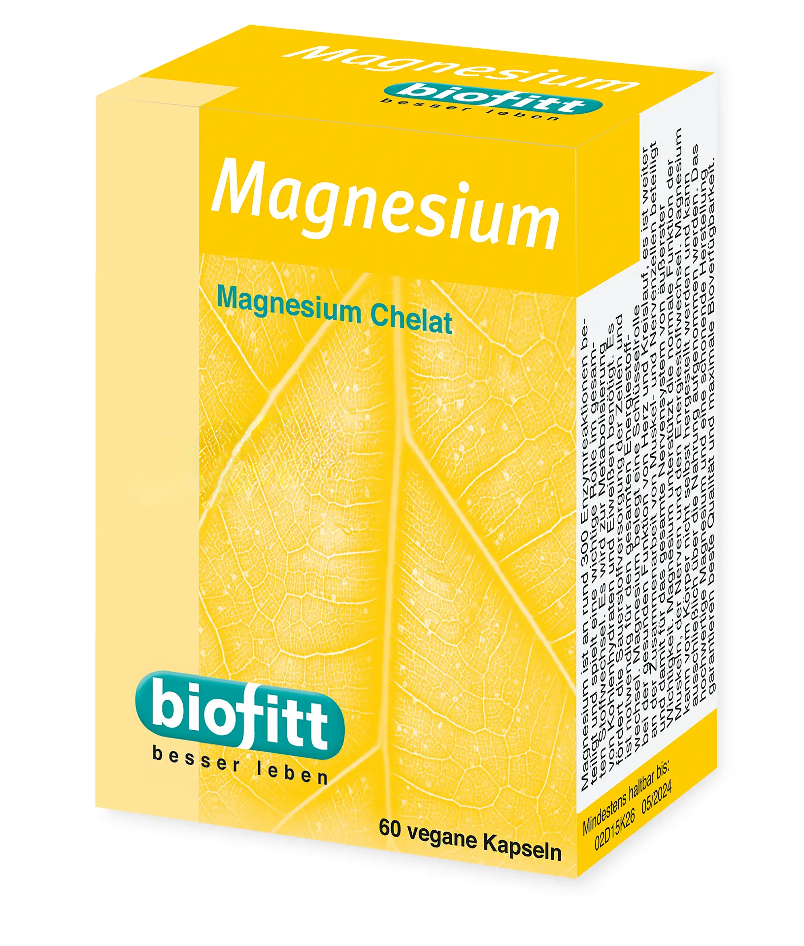 biofitt Magnesium Kapseln mit Magnesiumbisglycinat – Produktabbildung