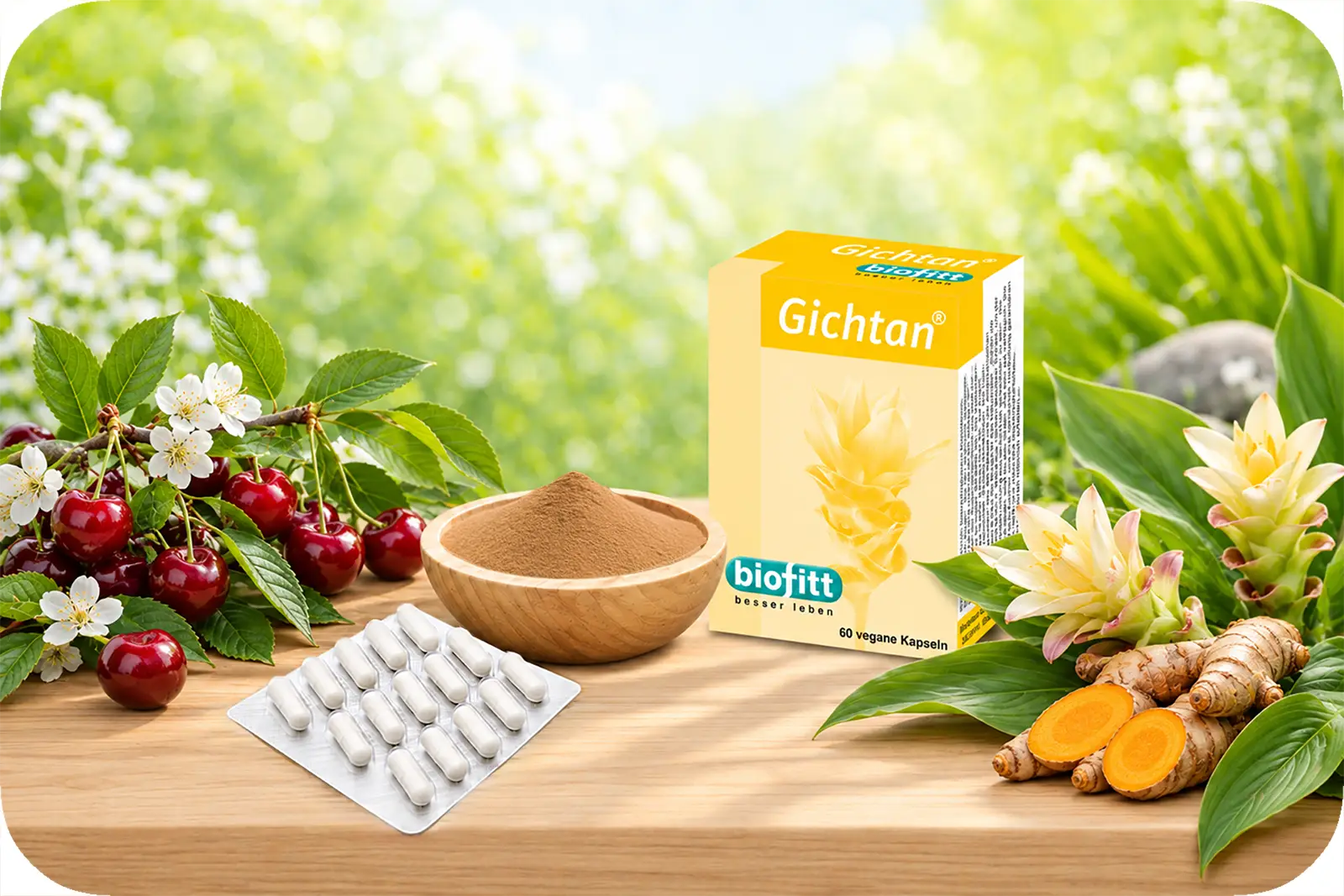Gichtan mit Sauerkirsche und Kurkuma