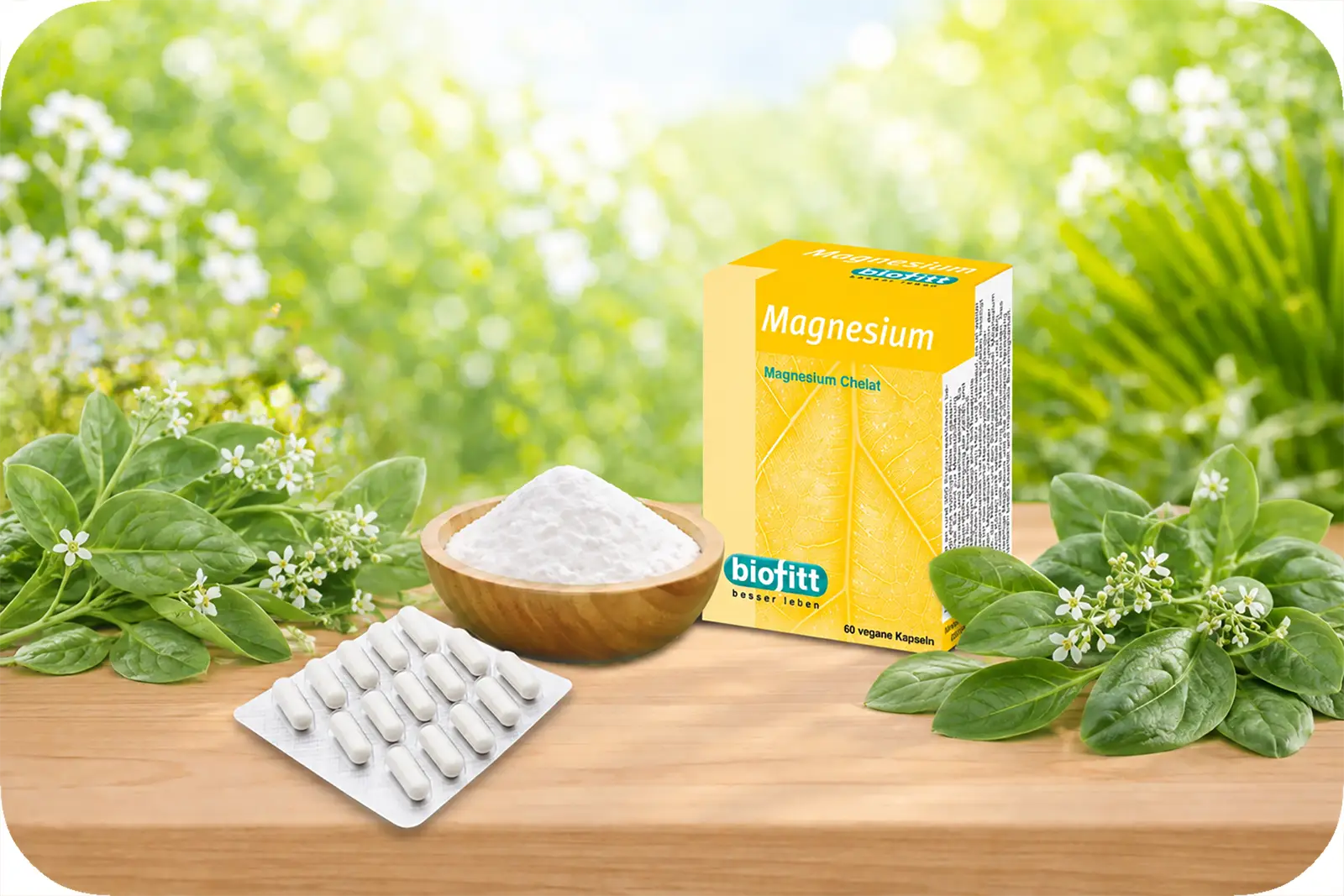 biofitt Magnesium Kapseln mit Magnesiumbisglycinat