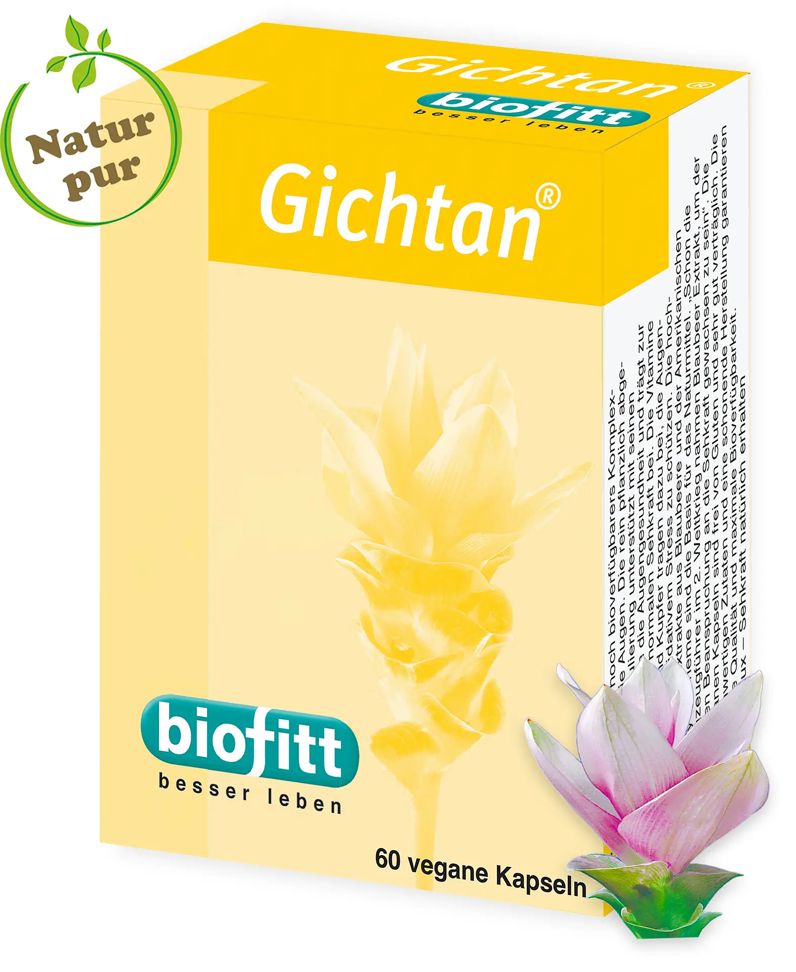 Gichtan Sauerkirsche Kapseln von biofitt in der Produktverpackung