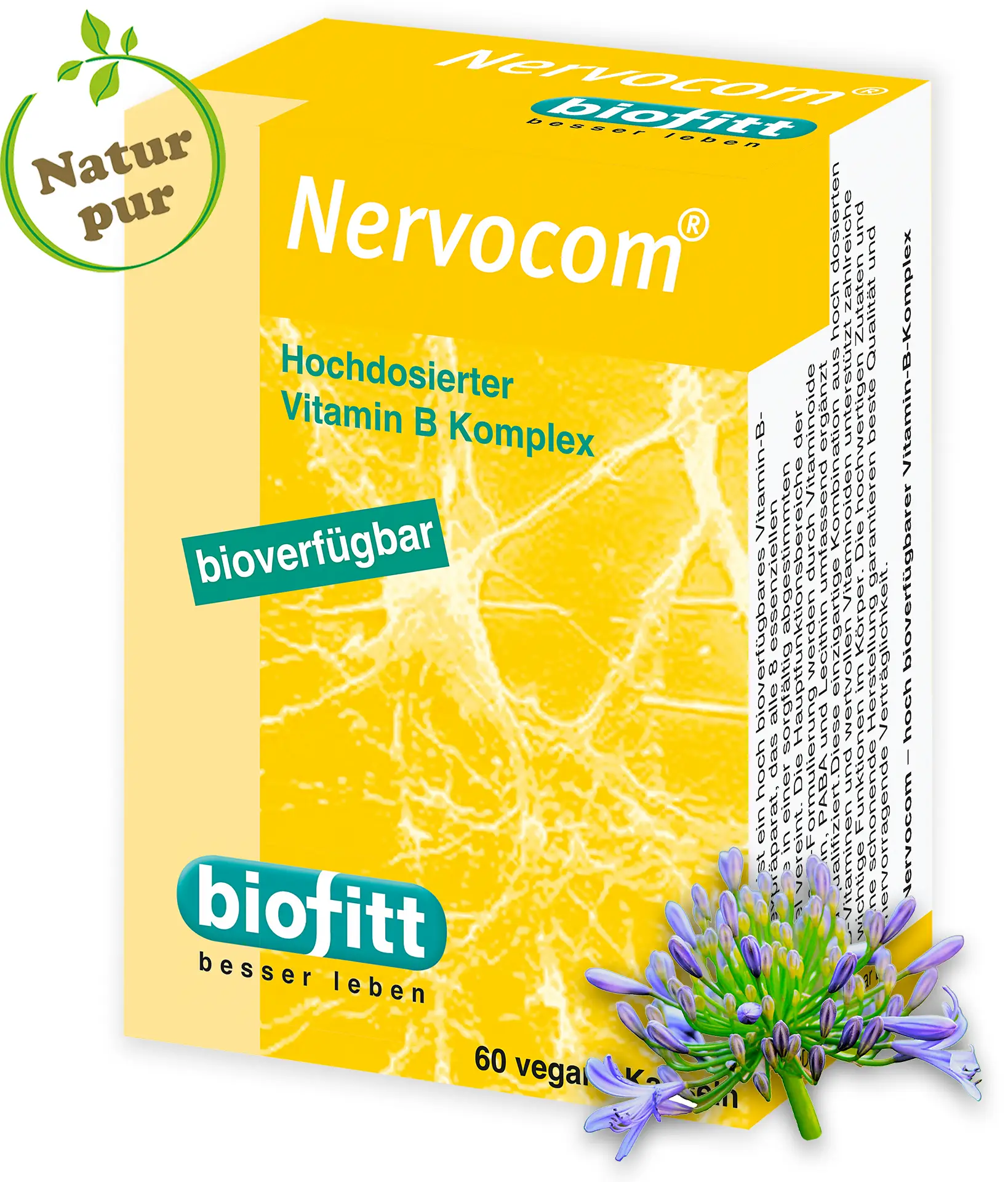 Nervocom Vitamin B Komplex Kapseln mit allen 8 B-Vitaminen