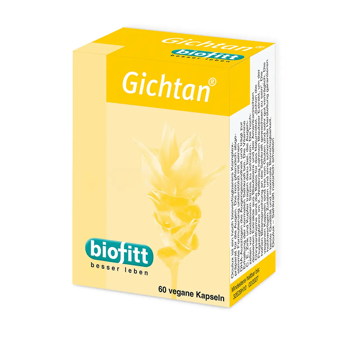 Gichtan Sauerkirsch-Kapseln von biofitt als Produktpackung