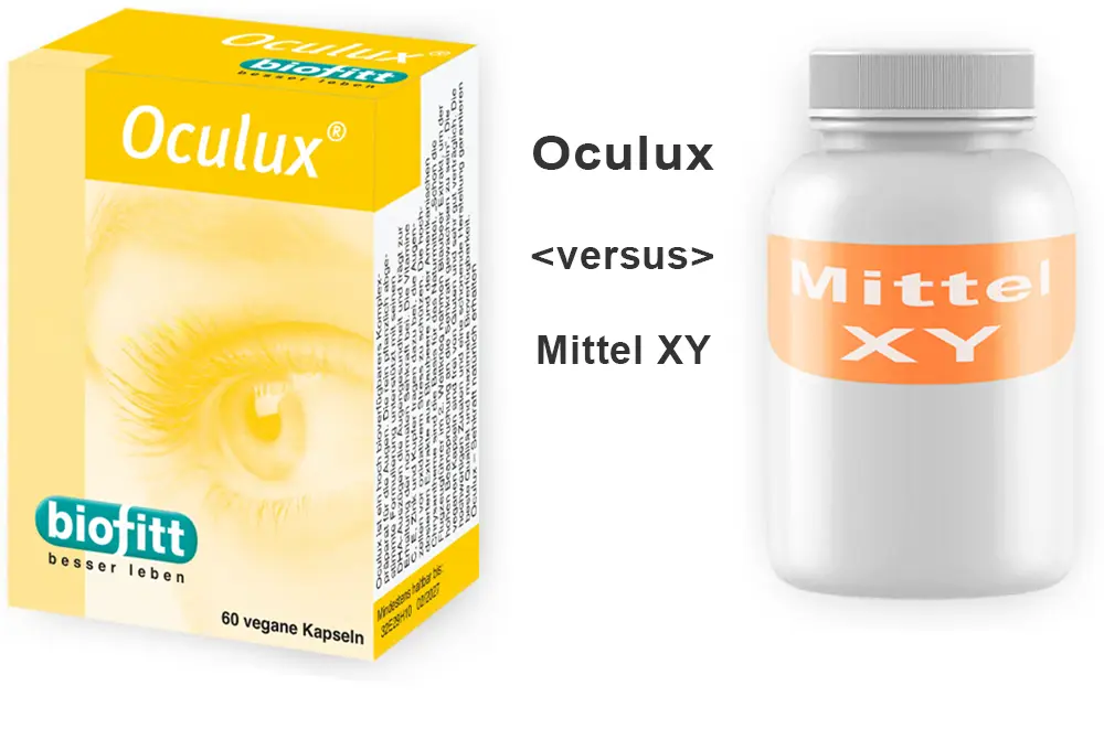 Oculux versus Augenmittel aus dem Internet – Vergleich