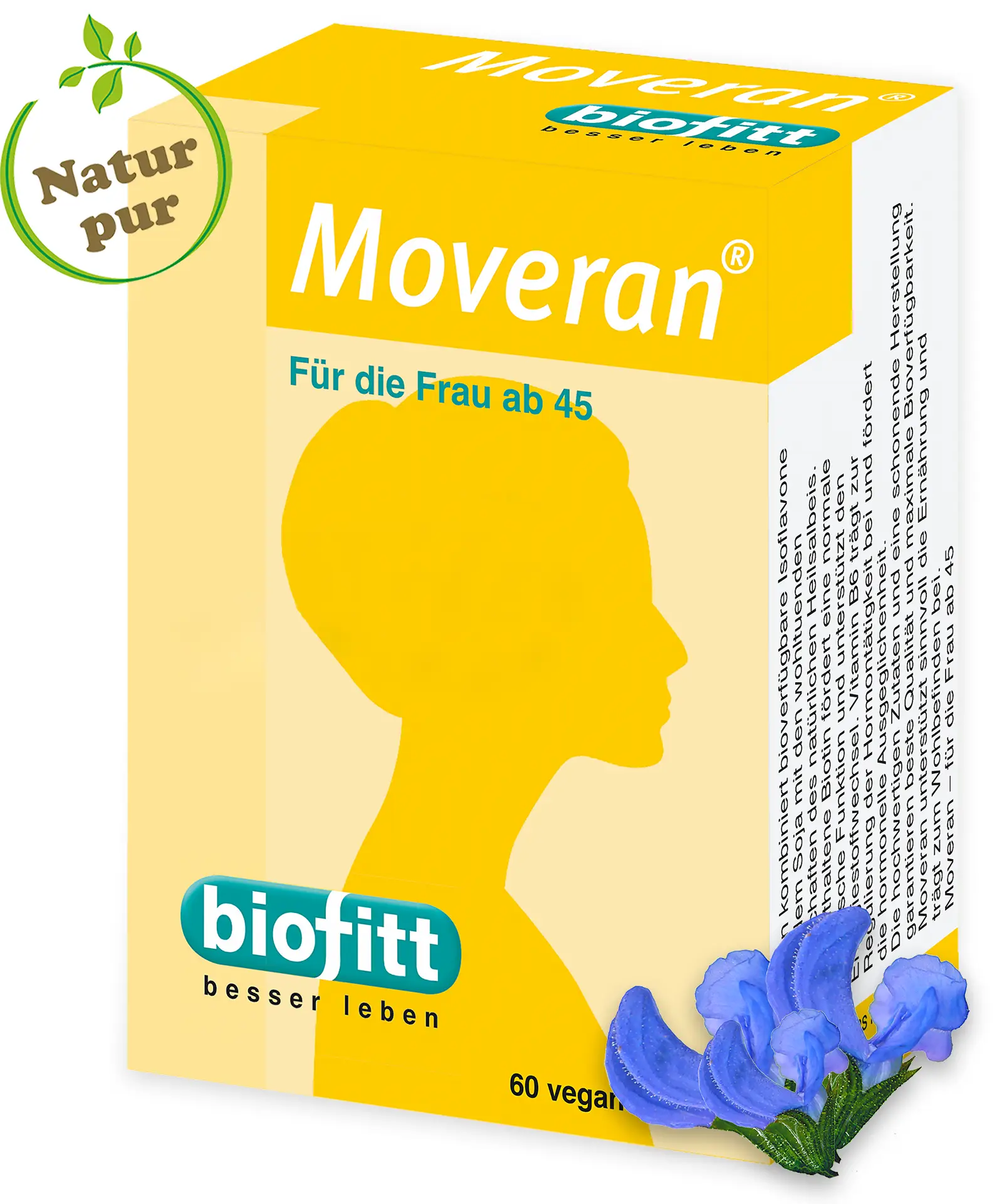 Moveran Wechseljahre Kapseln mit Salbei, Soja, Vitamin B6 und Biotin